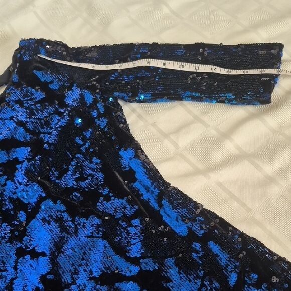 Zara Black and Blue Sequin Mini Dress - Picture 11 of 16